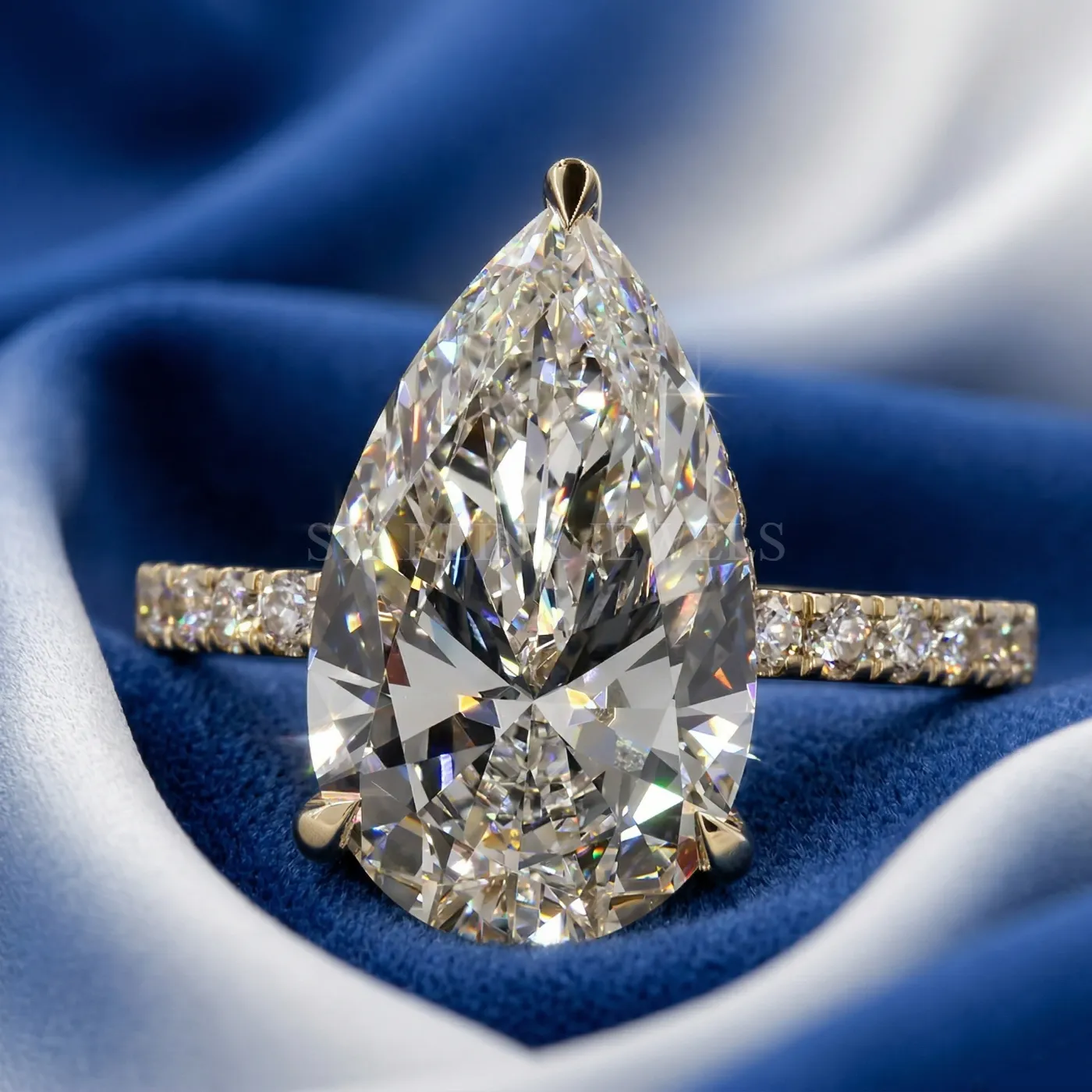 PEAR Solitaire Diamond Ring