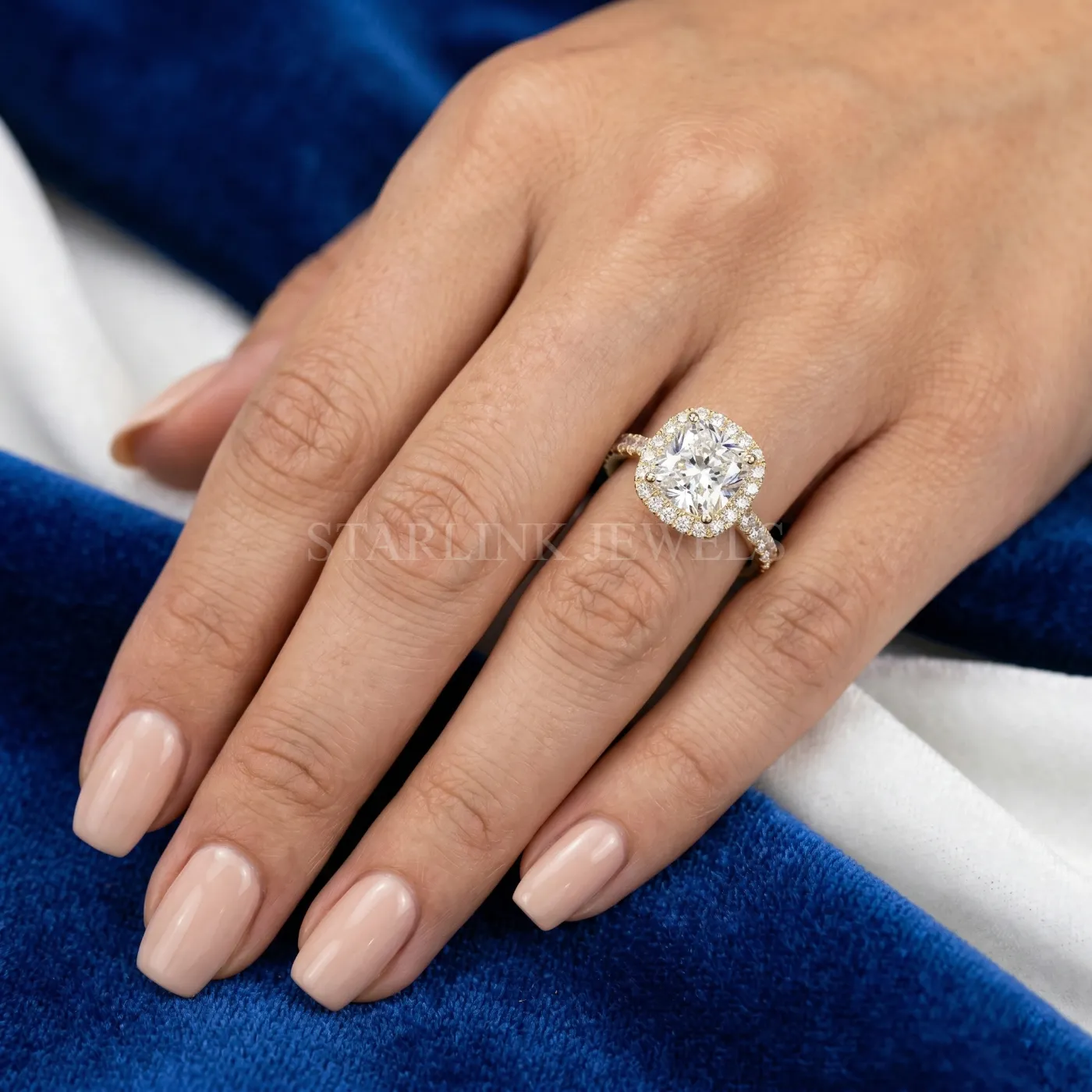 Cushion Diamond Halo Ring – view 2