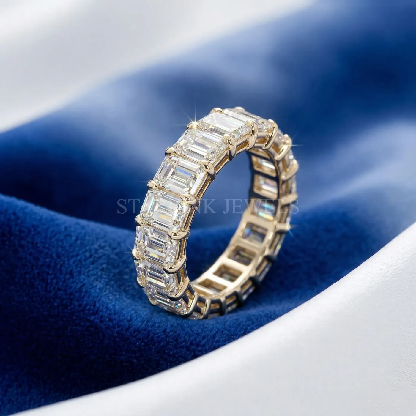 Emerald Cut Diamond Full Eternity Band