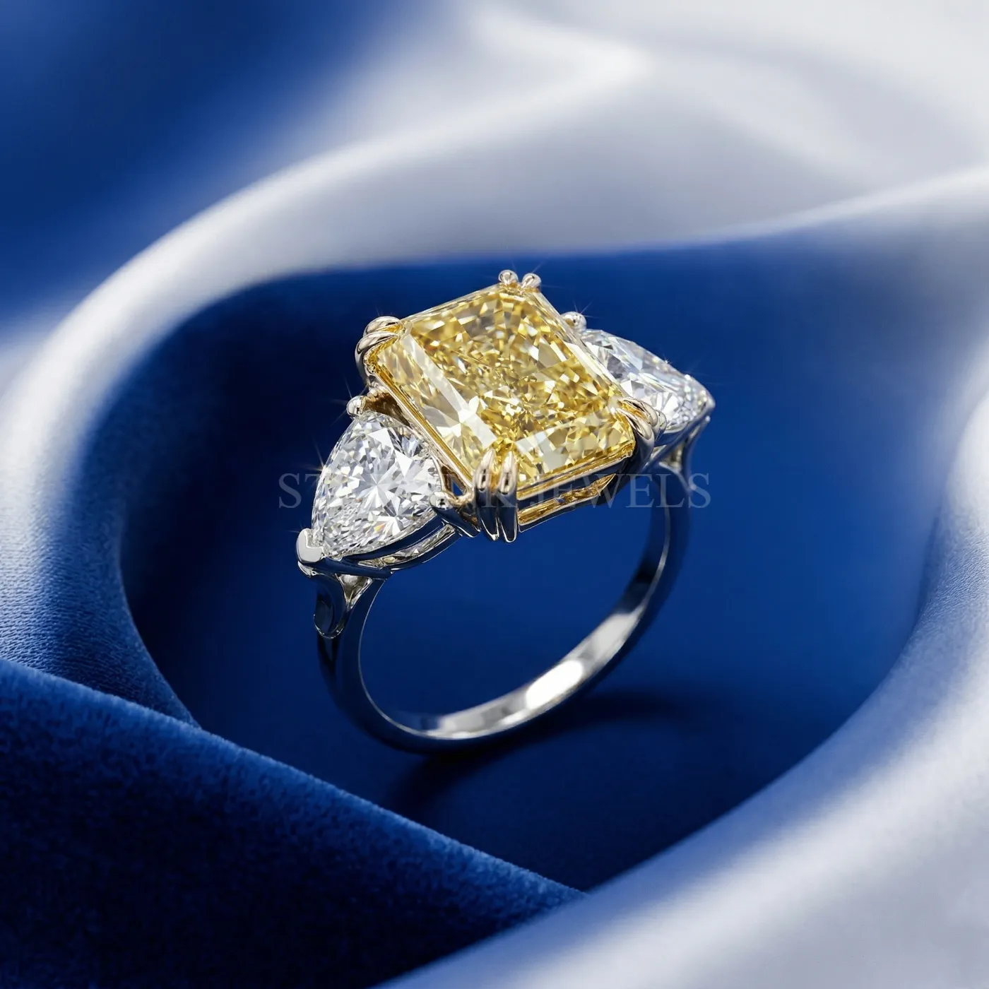 Yellow Radiant Diamond Trilogy Ring