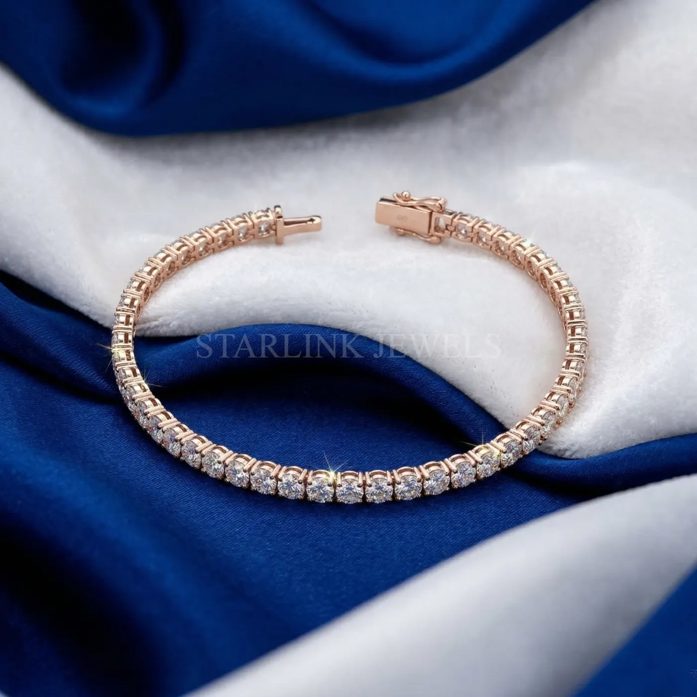 Classic Elegance Rose Gold Diamond Tennis Bracelet