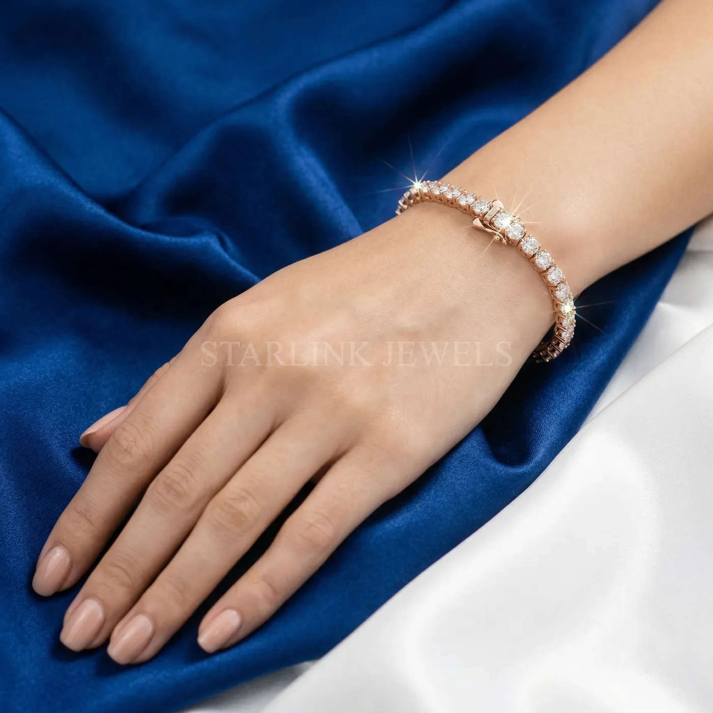 Classic Elegance Rose Gold Diamond Tennis Bracelet – view 2