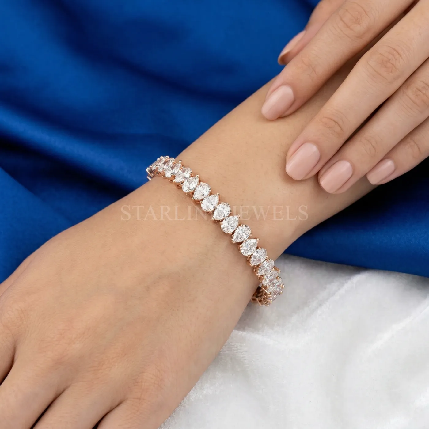 Luxury Pear Cut Diamond Bracelet – view 2