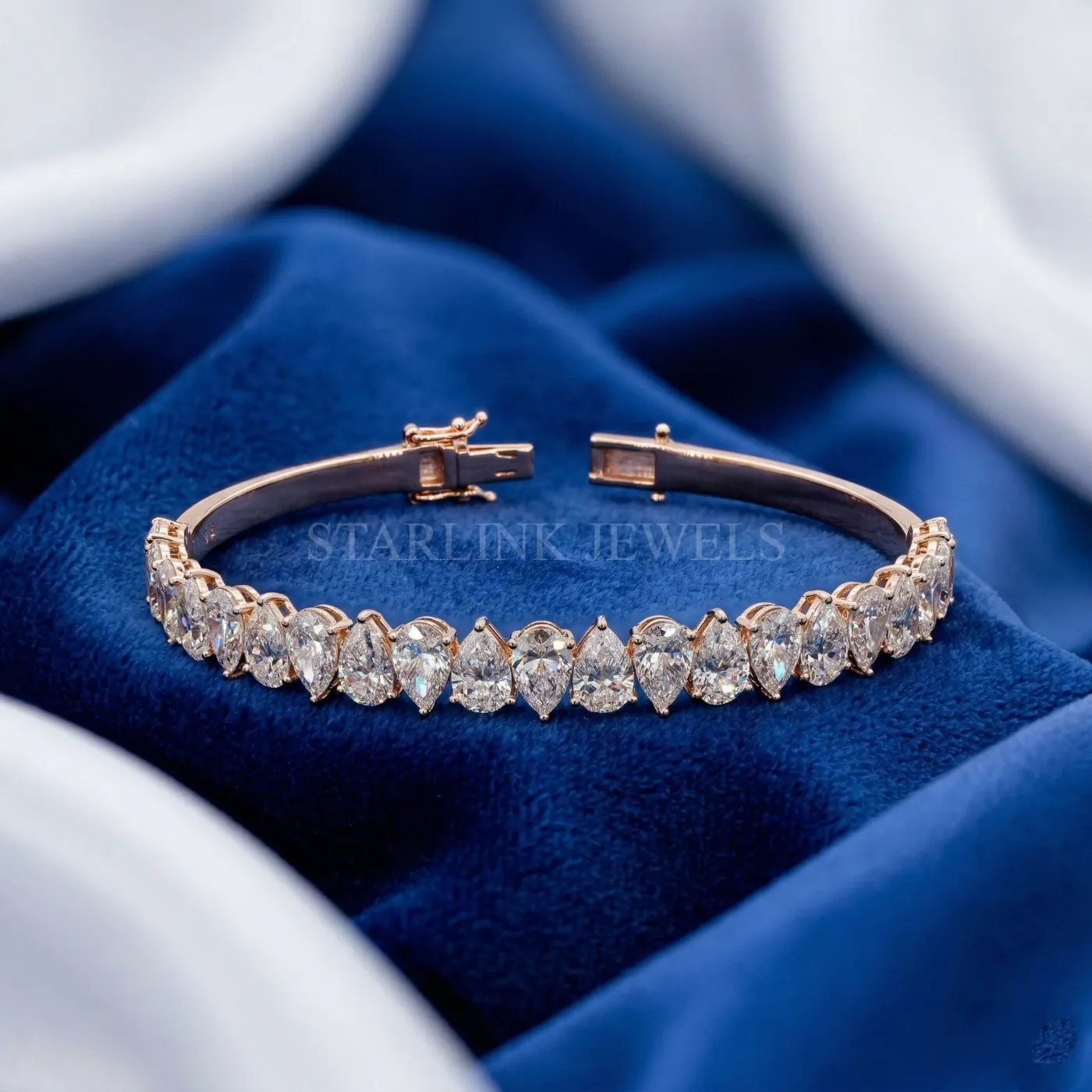 Luxury Pear Cut Diamond Bracelet