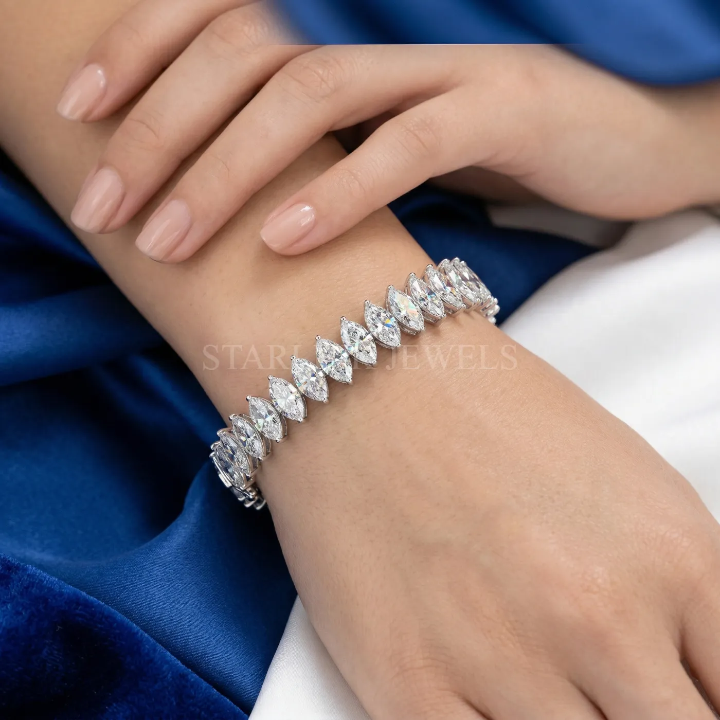 Luxury Marquise Cut Diamond Bracelet – view 2