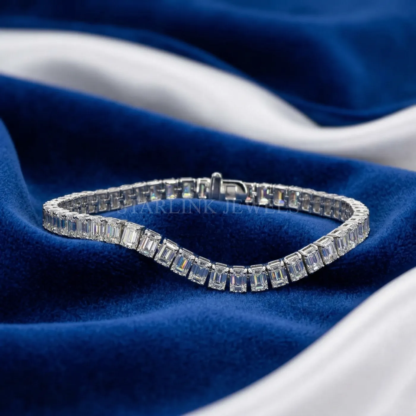 Emerald Cut Diamond Tennis Bracelet