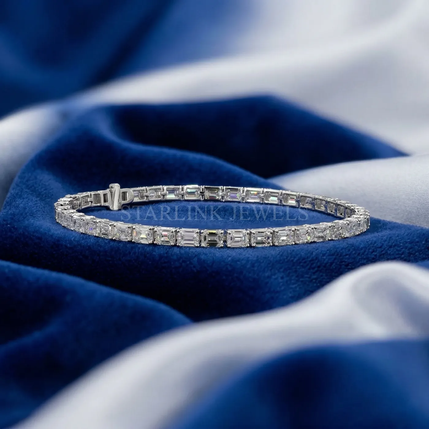 Emerald Cut Diamond Tennis Bracelet