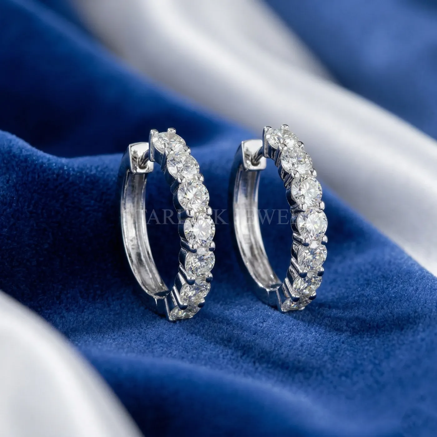 Classic Round Diamond Hoop Earrings