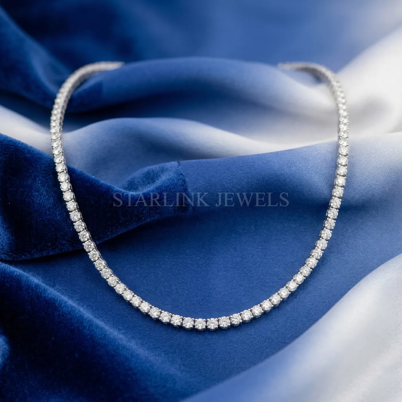 Classic 3-Prong Diamond Tennis Necklace