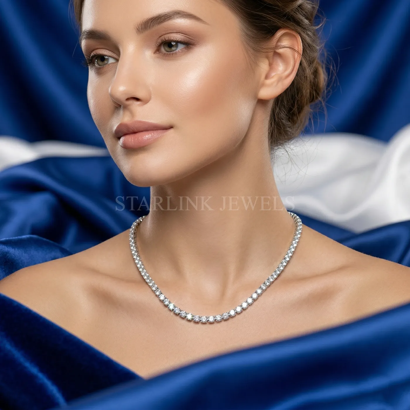Diamond Tennis Necklace - 4 Prong  – view 2