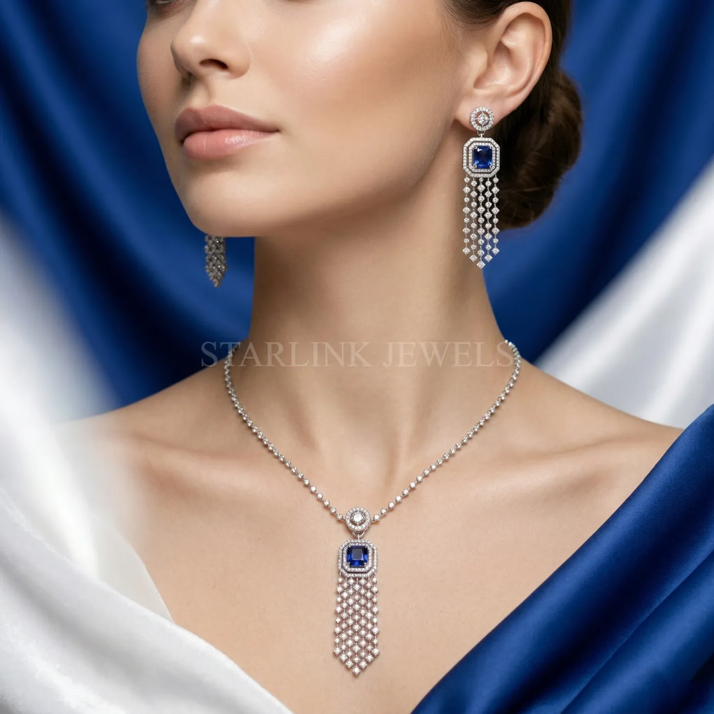 Elegant Diamond Necklace & Earrings Set – 22.03 CTW – view 2