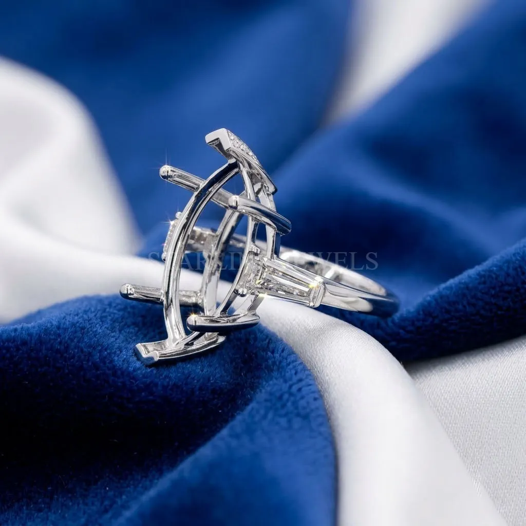 Marquise Diamond Ring Mount (Semi-Mount Setting)