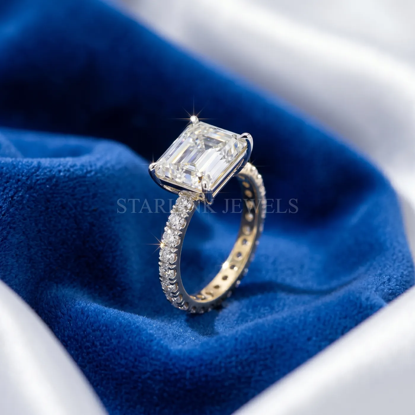 Grand Emerald Cut IGI Certified Lab Grown Diamond Ring