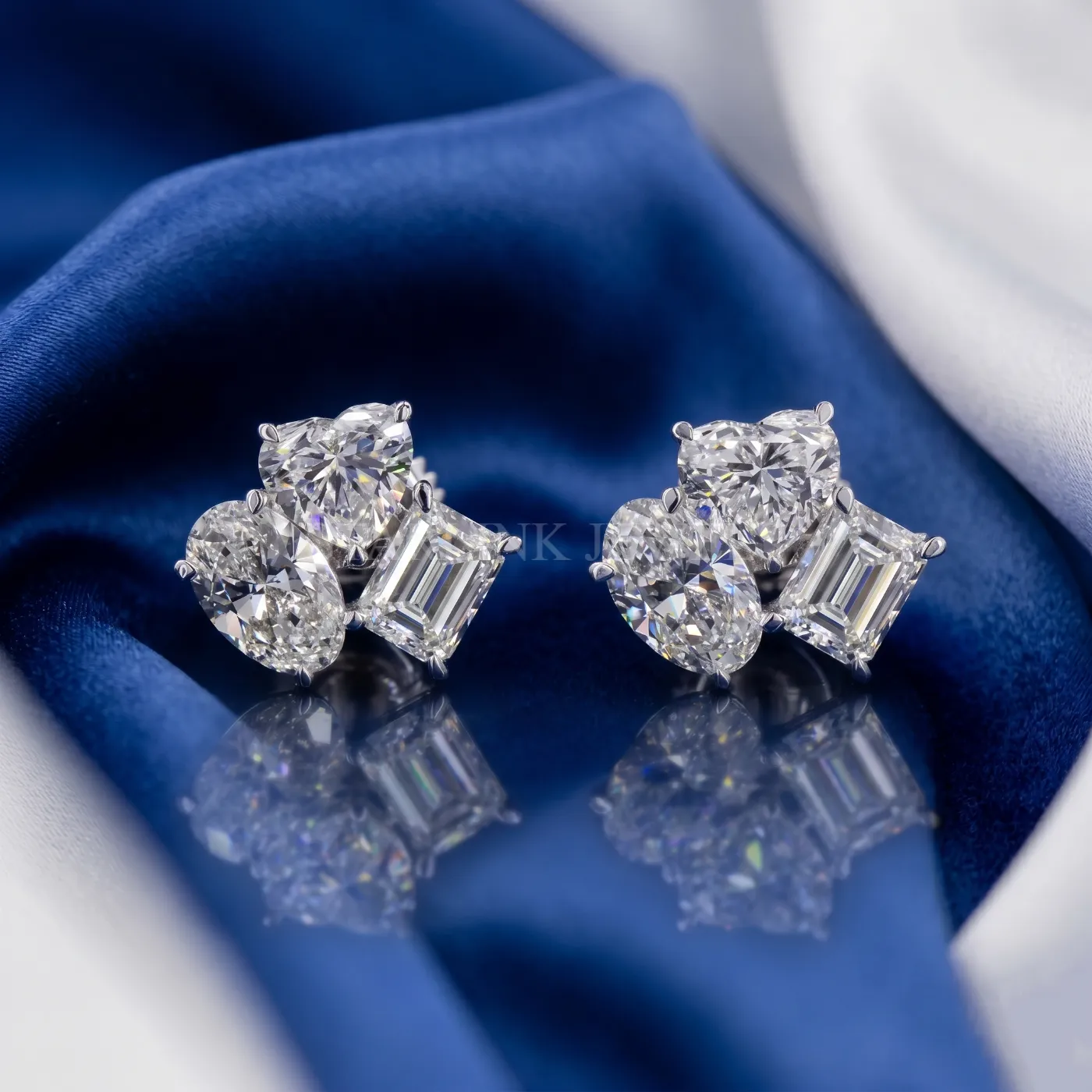Trinity Three-Stone Diamond Stud Earrings