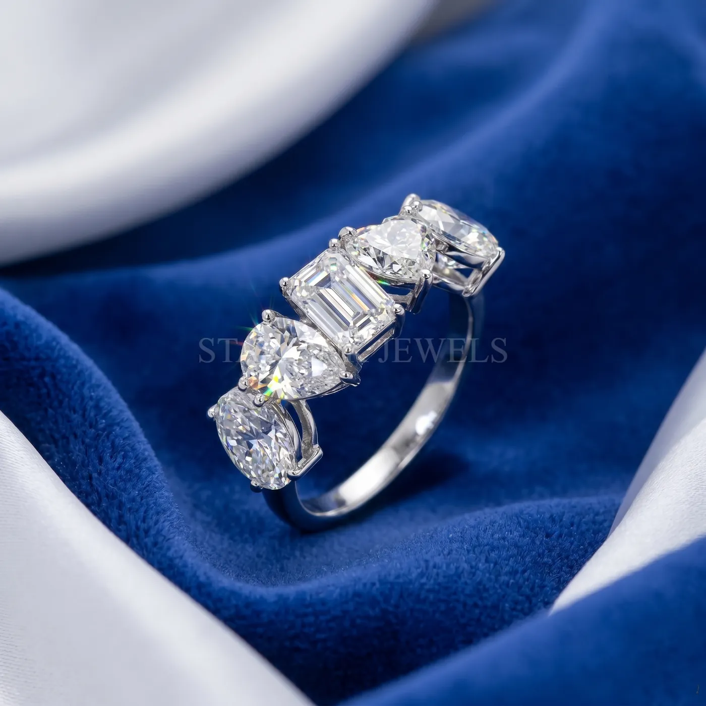 Mixed Cut Diamond Anniversary Band