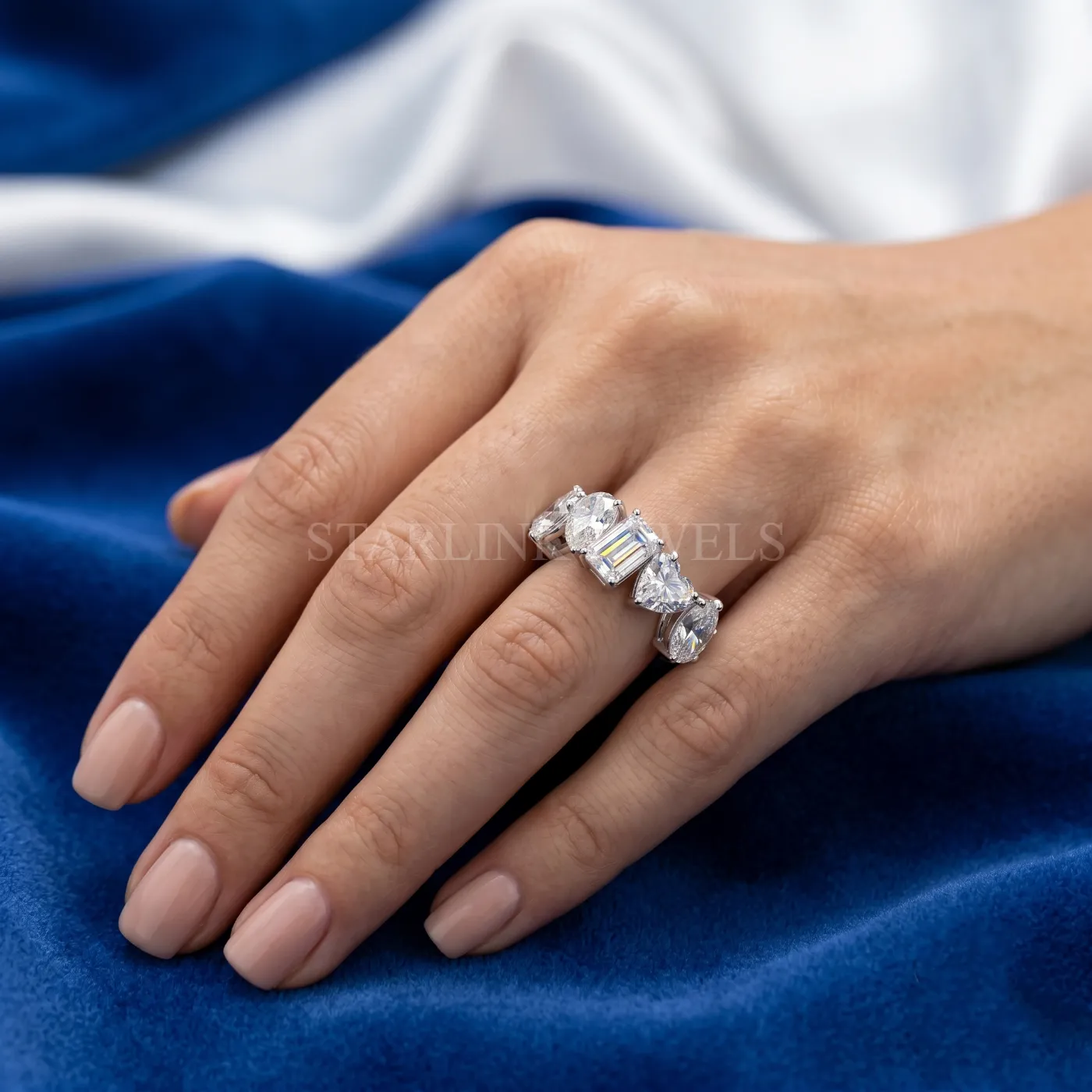 Mixed Cut Diamond Anniversary Band – view 2
