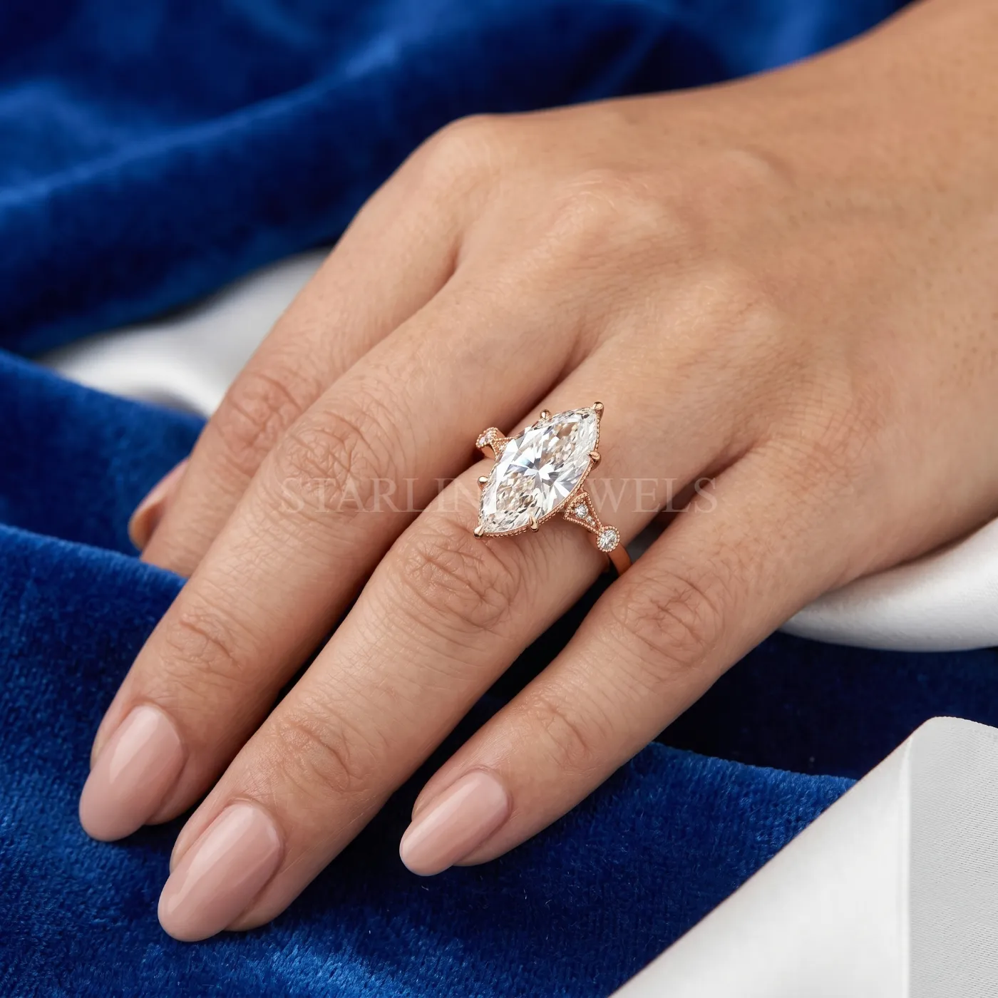 Marquise Diamond Engagement Ring – view 2