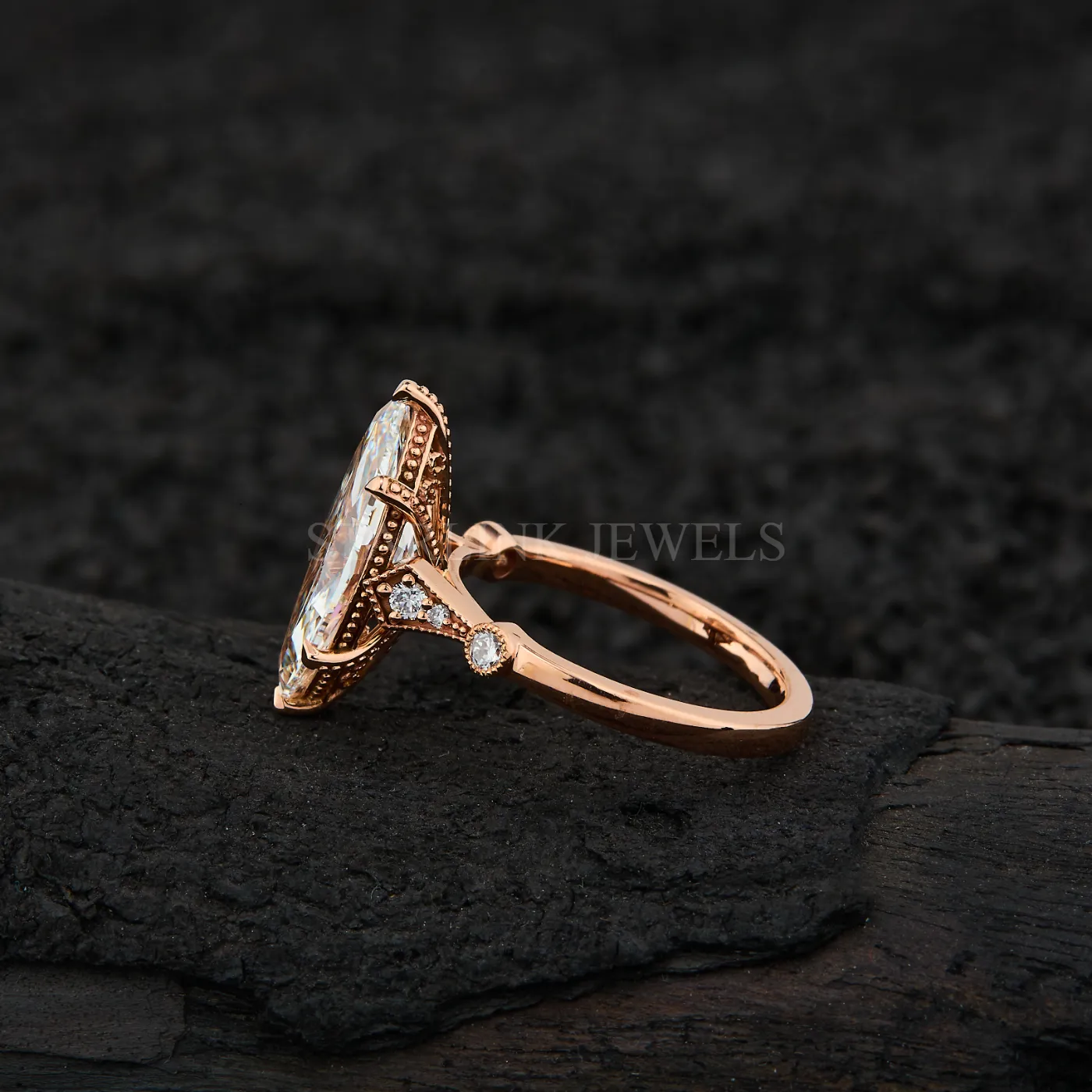 Marquise Diamond Engagement Ring – view 4