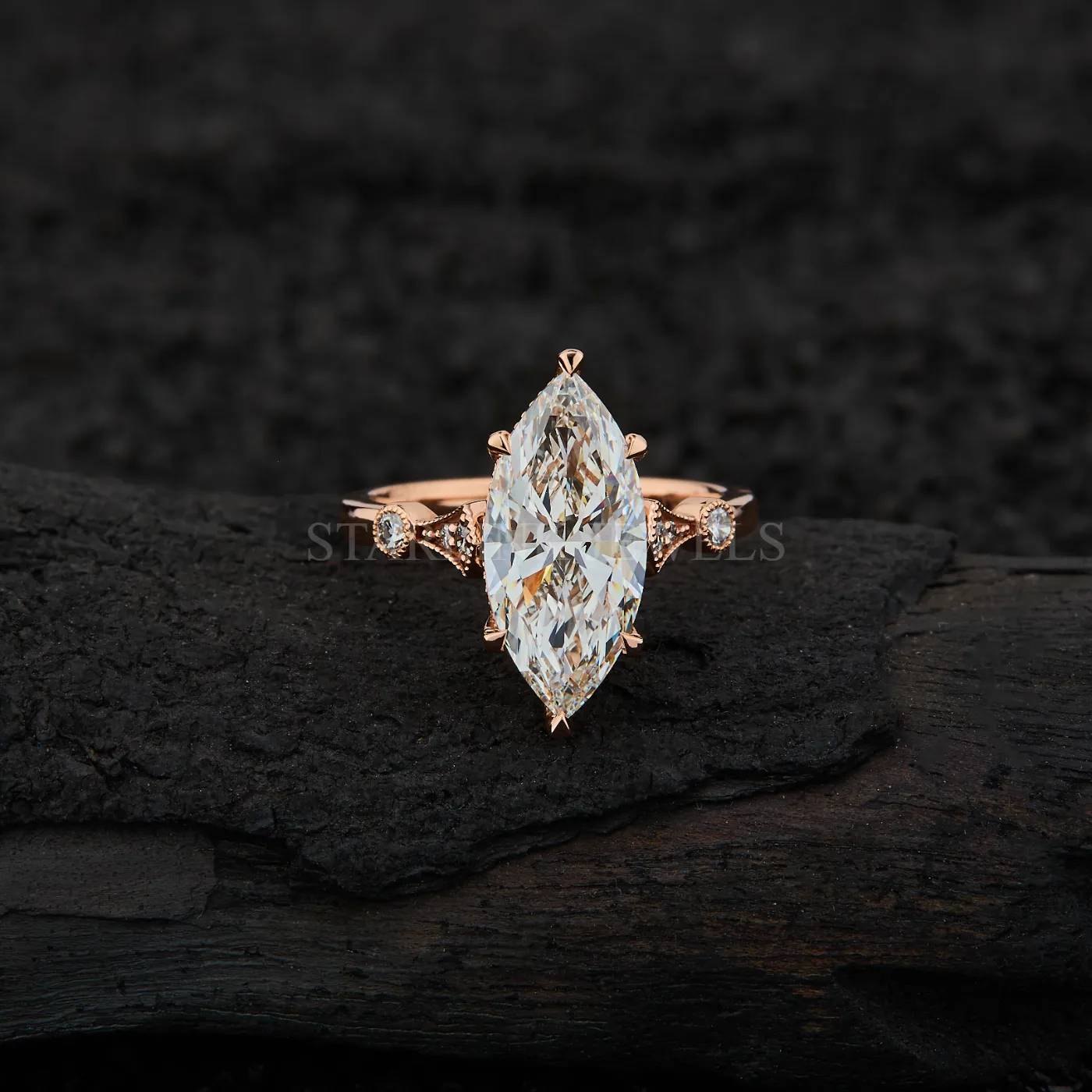 Marquise Diamond Engagement Ring – view 3
