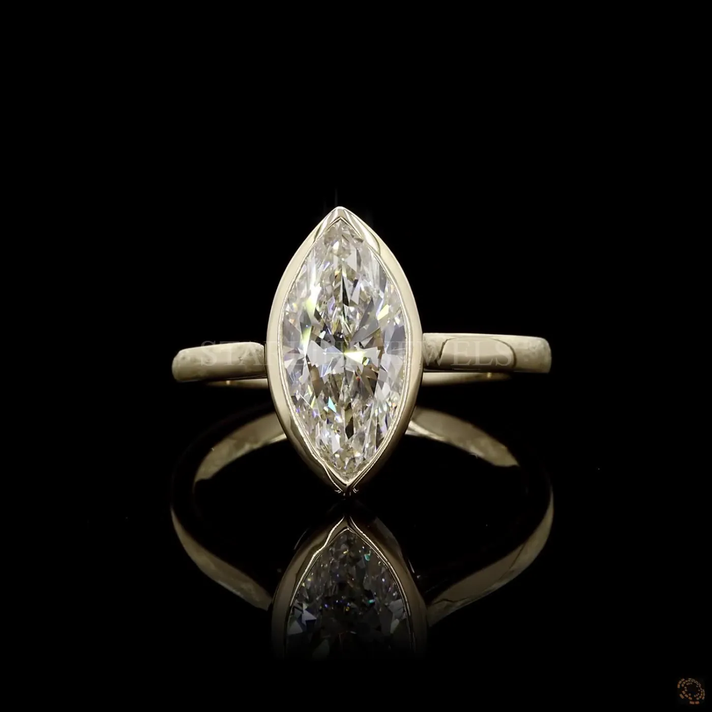 Marquise Diamond Solitaire Ring – view 3