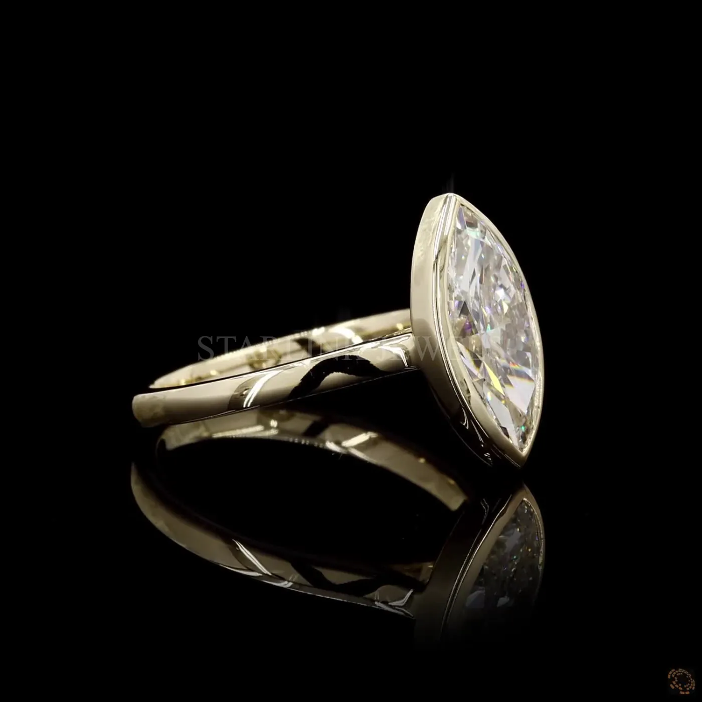 Marquise Diamond Solitaire Ring – view 4