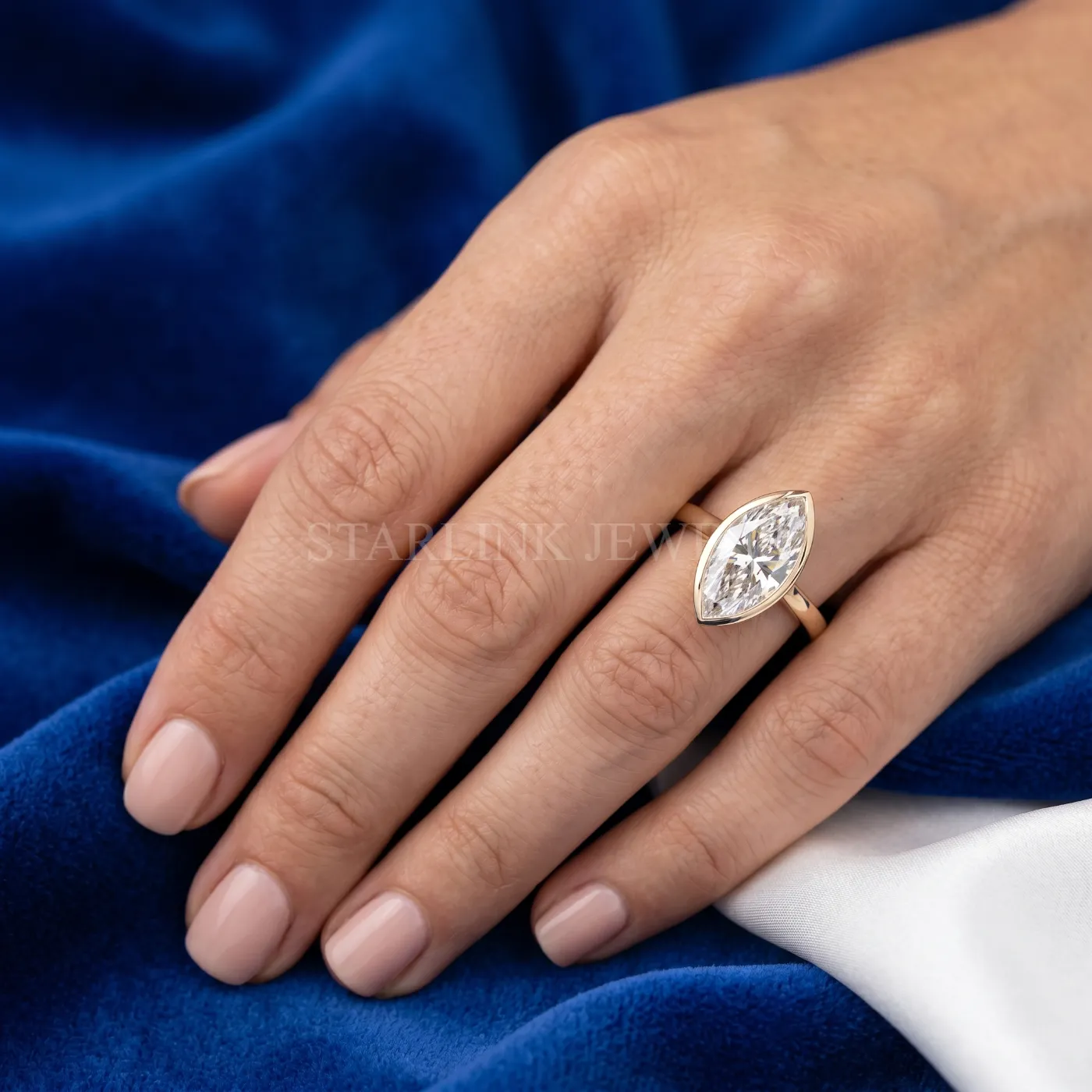 Marquise Diamond Solitaire Ring – view 2