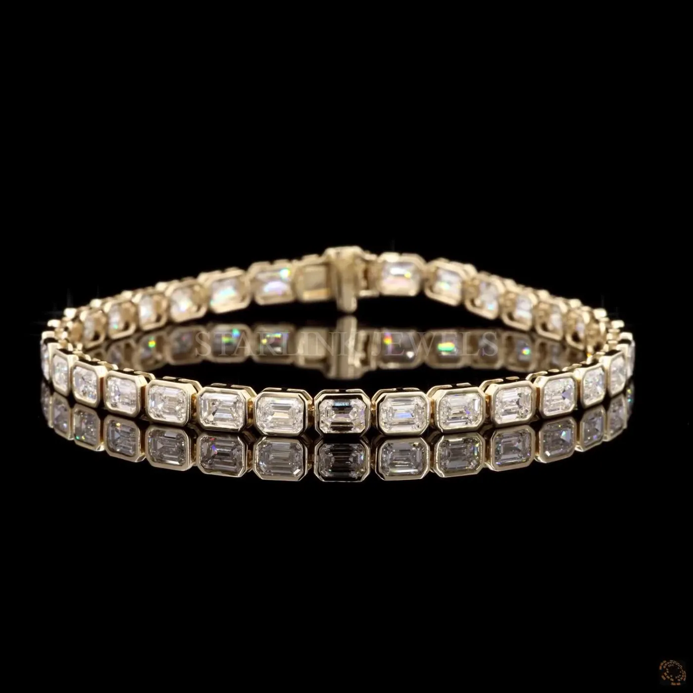 Emerald-Cut Diamond Tennis Bracelet (Bezel Setting | 6.60 CT, 6.5") – view 3