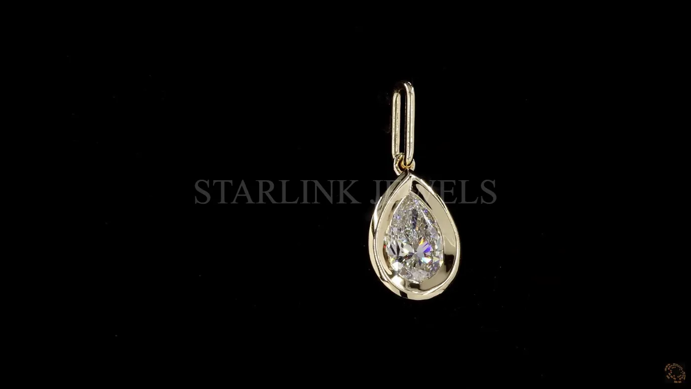 Pear Diamond Bezel Pendant – view 4