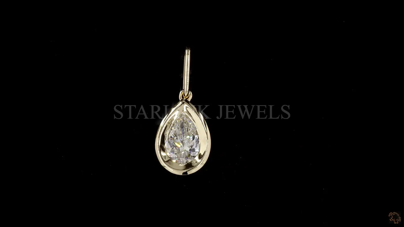 Pear Diamond Bezel Pendant – view 3