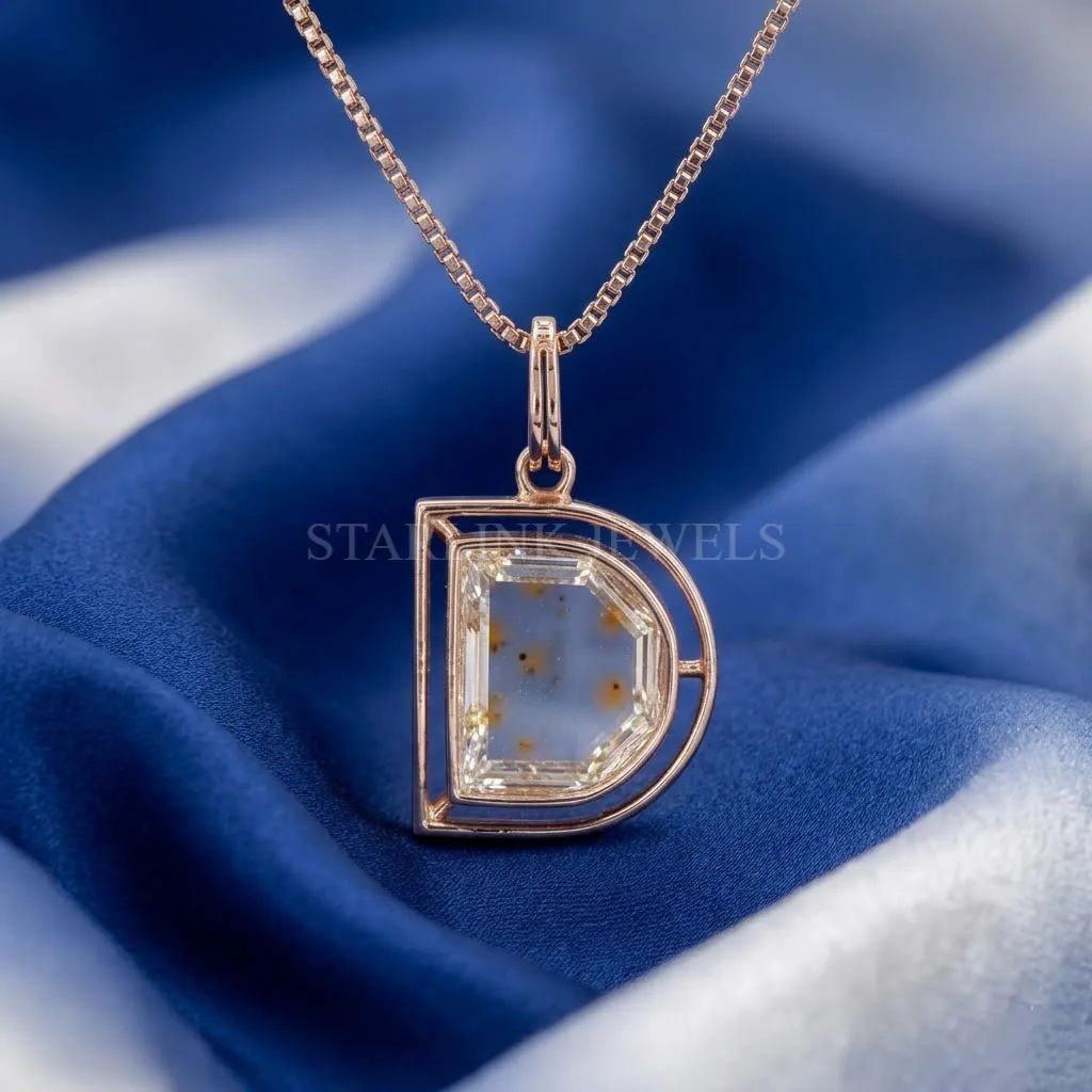 Custom Initial “D” Diamond Pendant