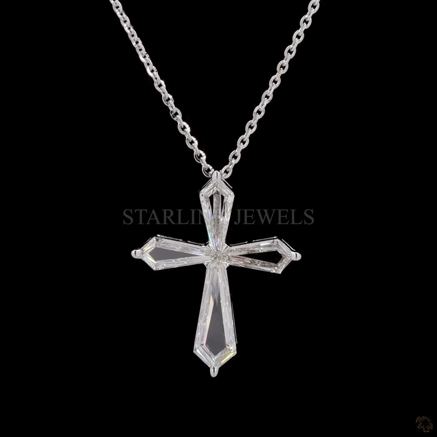 Custom Cross Shape Diamond Pendant – view 3