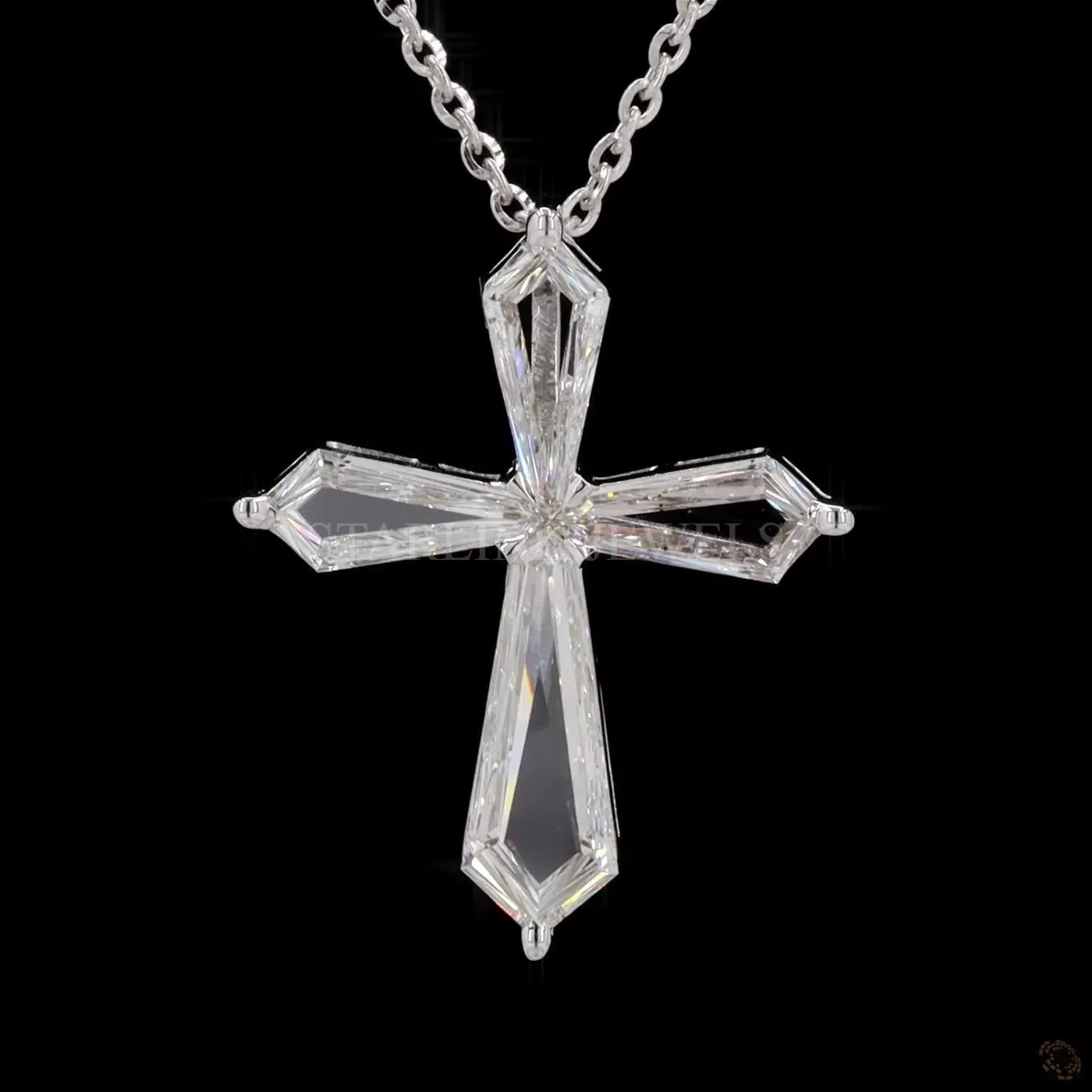 Custom Cross Shape Diamond Pendant – view 4