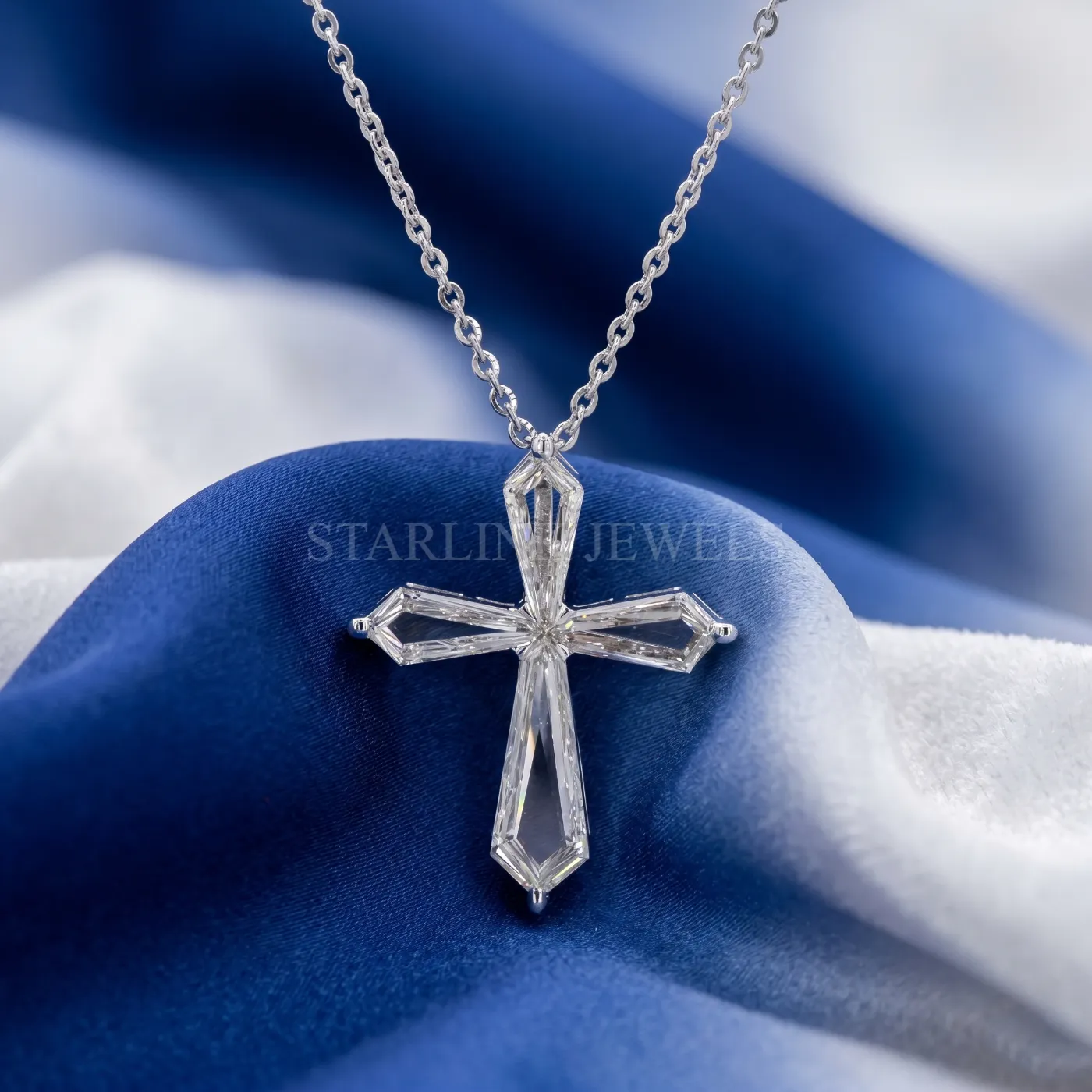Custom Cross Shape Diamond Pendant