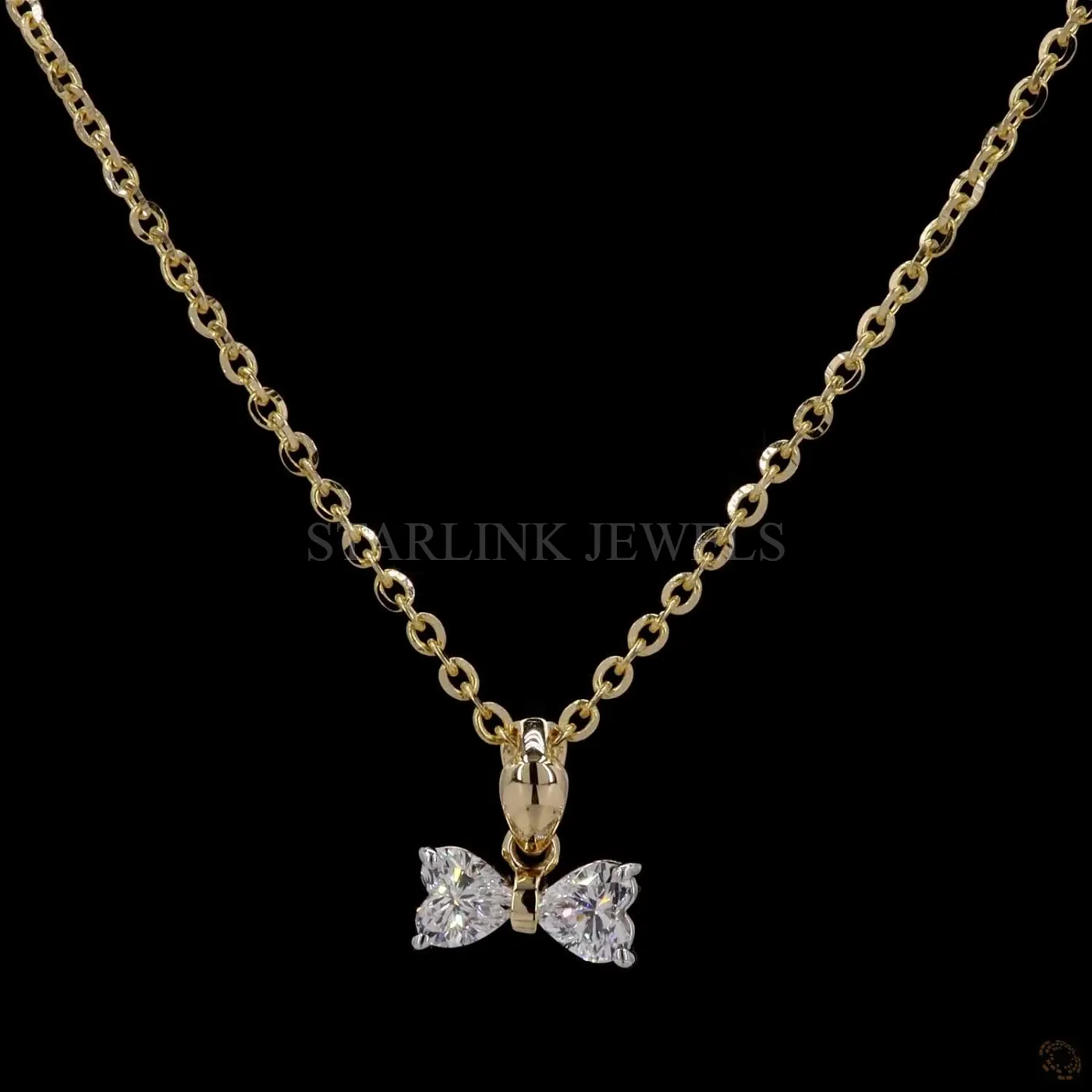Two Heart Diamond Pendant – view 3