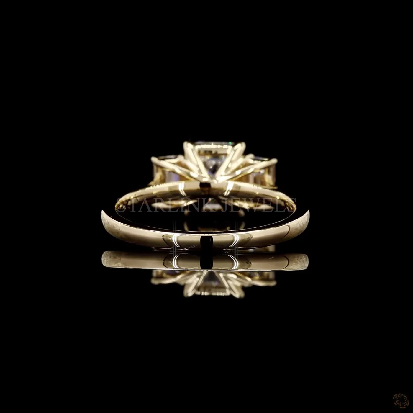 Emerald Cut Diamond Three-Stone Ring – view 3