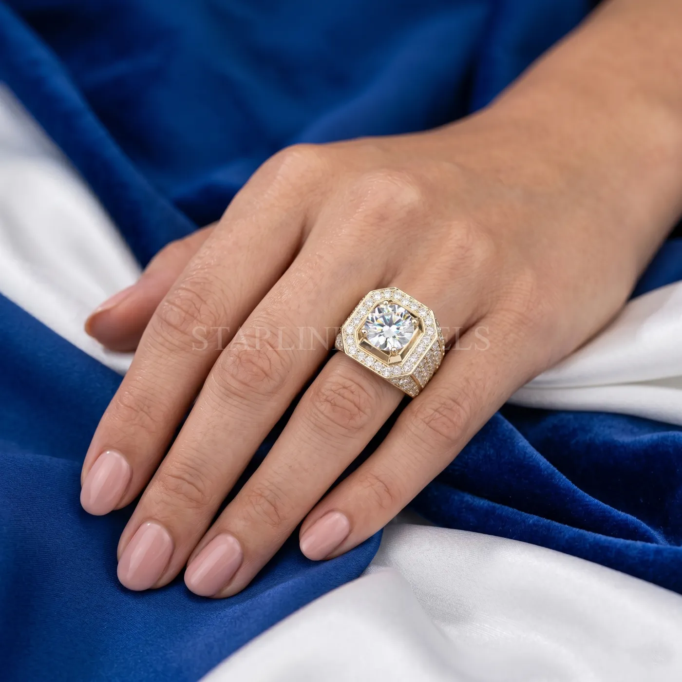 Imperial Octagon Halo Diamond Ring – view 2