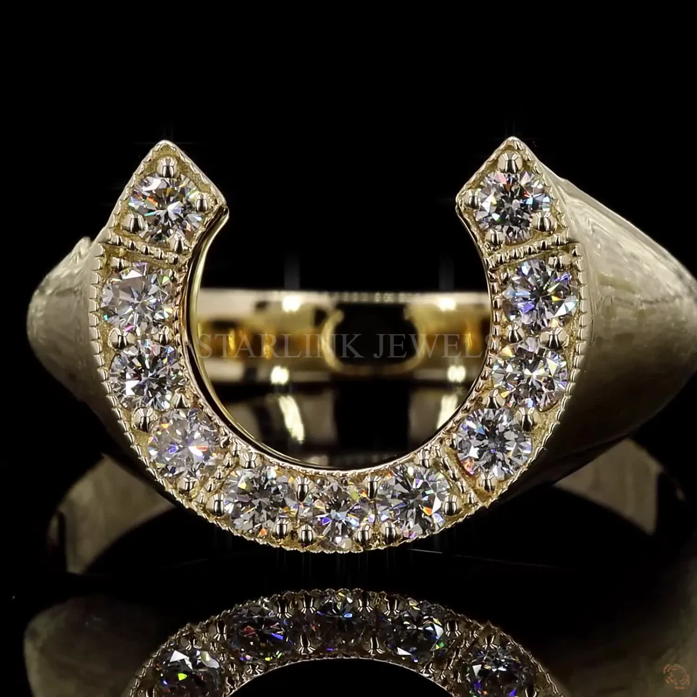 Diamond Horseshoe Ring – view 3