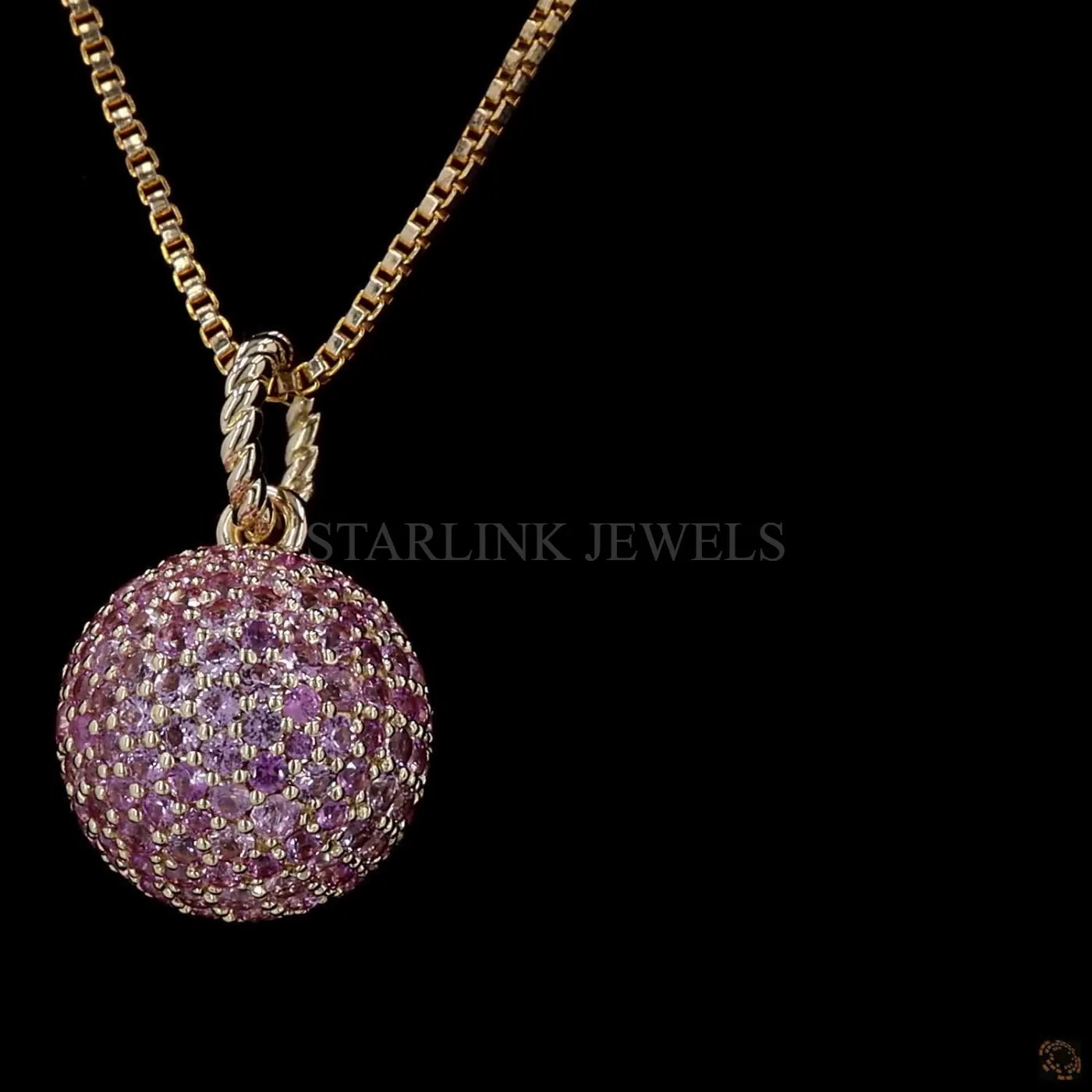 Pink Sapphire Diamond Pendant – view 3