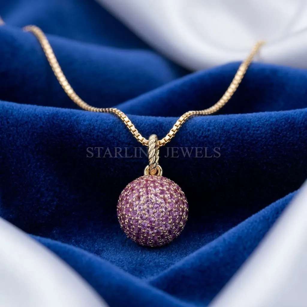 Pink Sapphire Diamond Pendant