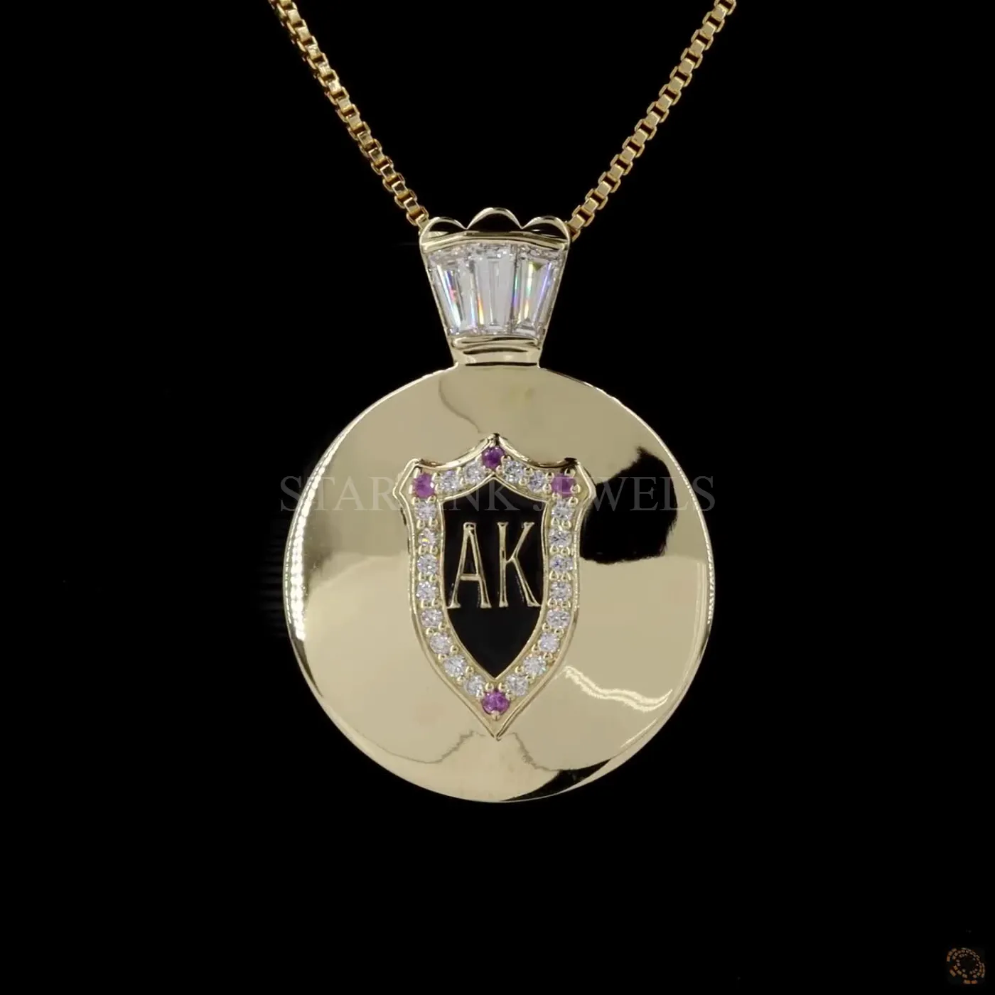 Personalized Diamond Crest Pendant – view 3