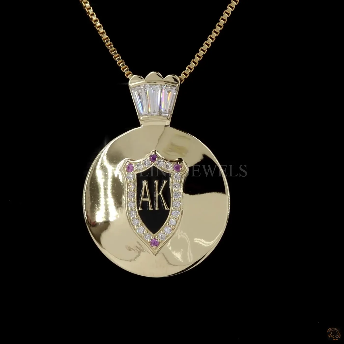 Personalized Diamond Crest Pendant – view 4