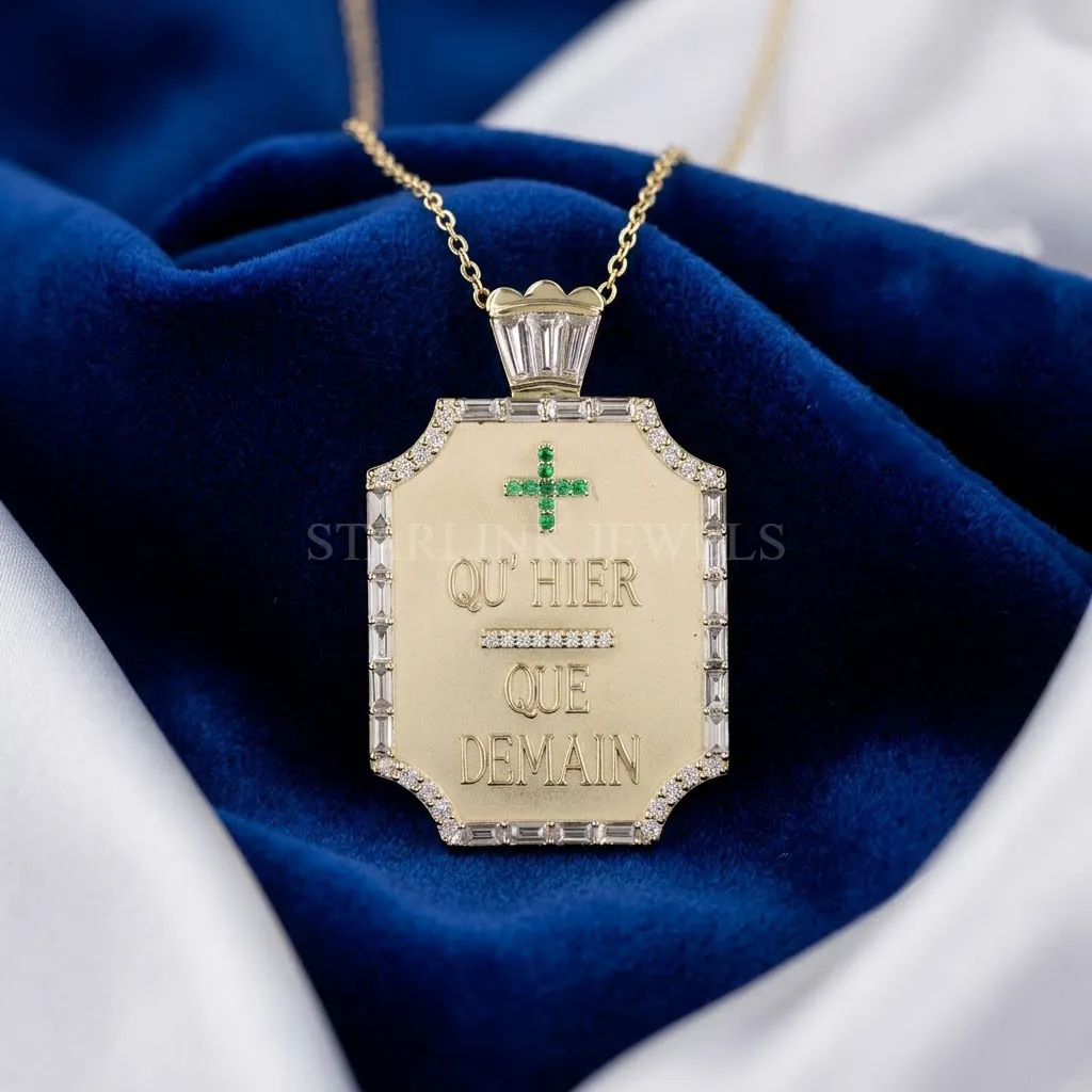 Diamond Engraved Pendant