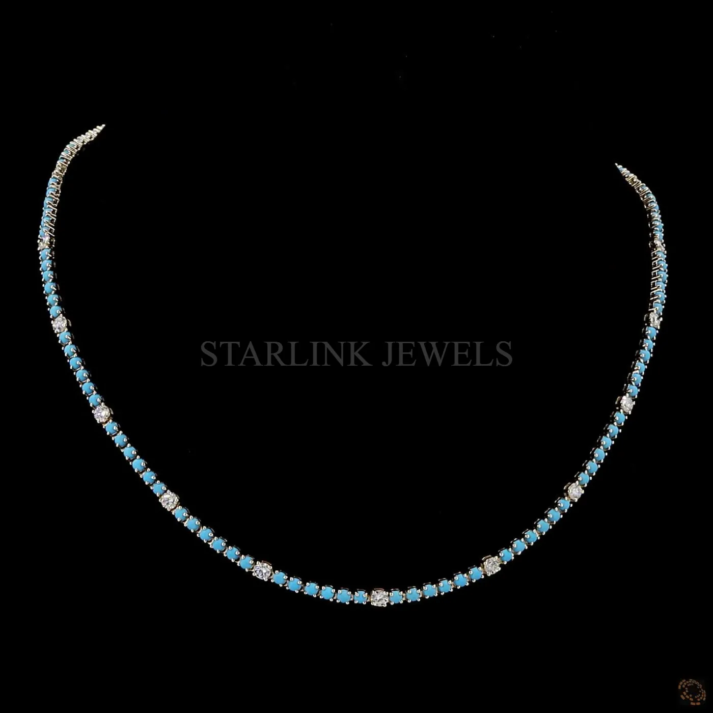 Firoza & Diamond Necklace – view 4