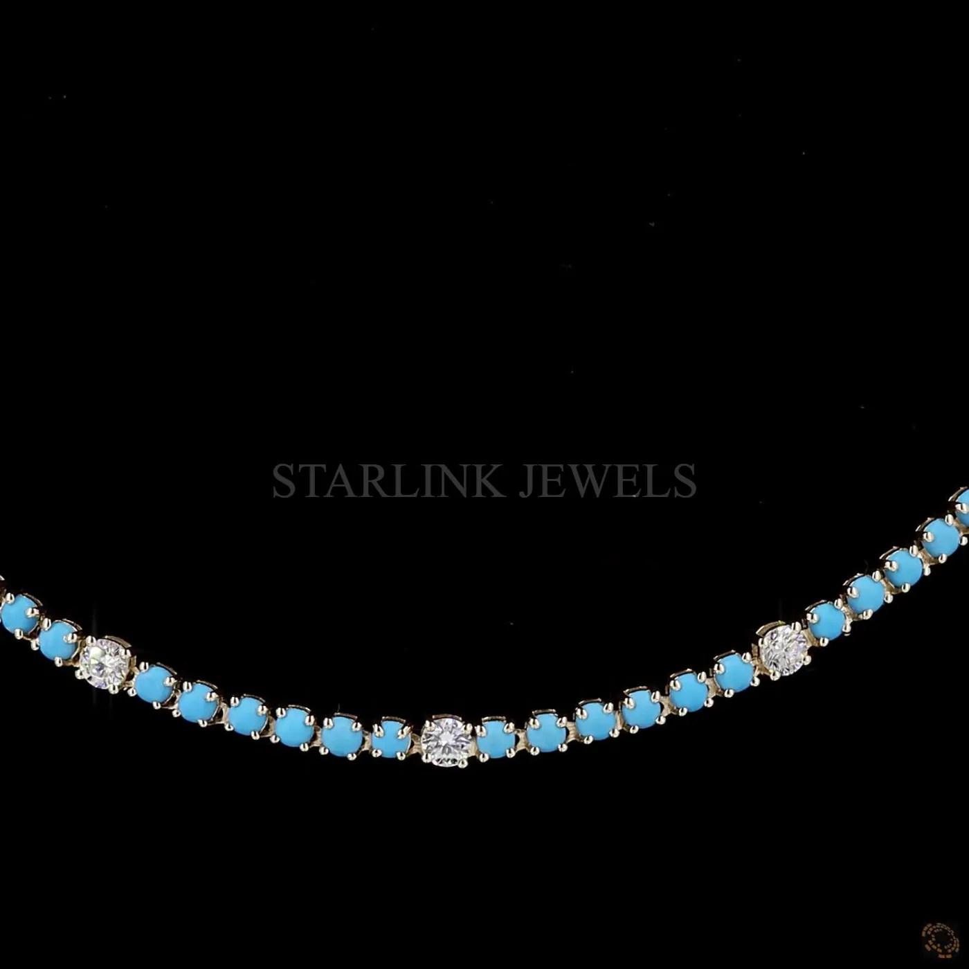 Firoza & Diamond Necklace – view 3