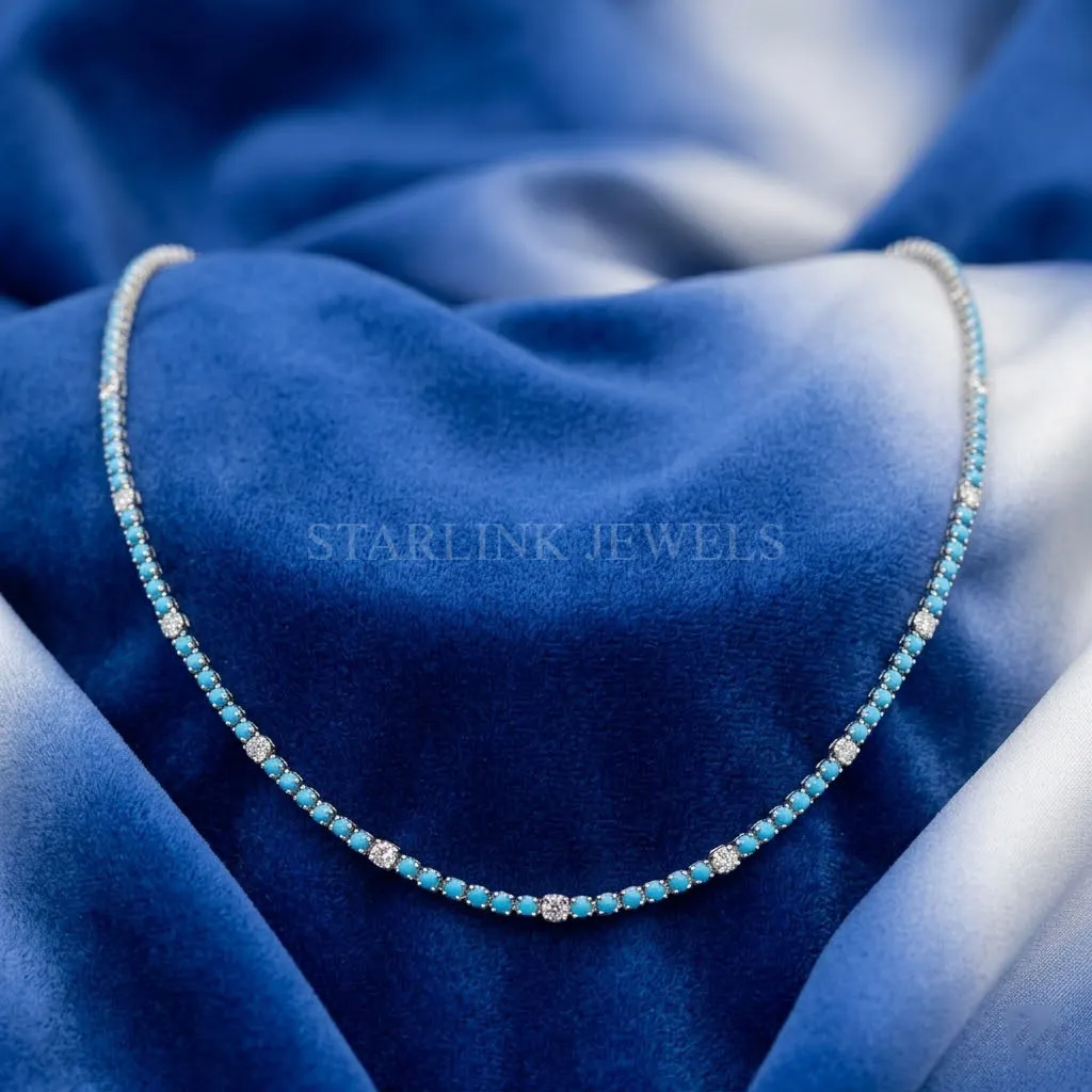 Firoza & Diamond Necklace