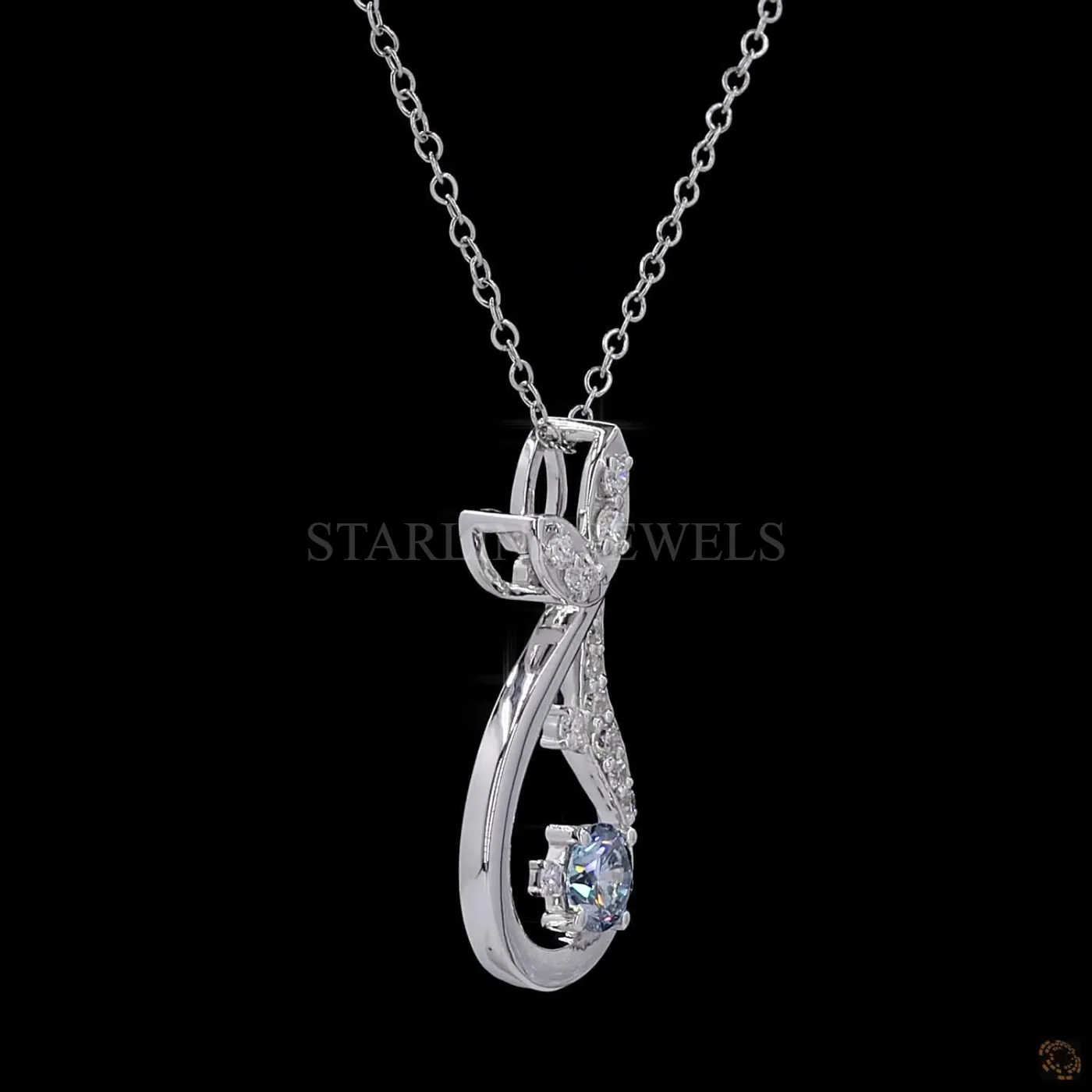 Elegant Diamond Floral Pendant – view 4