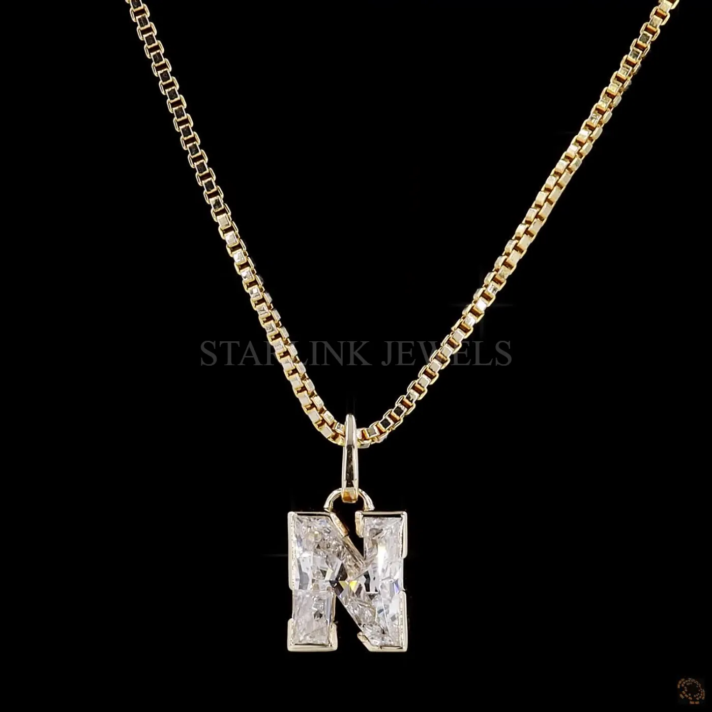 Initial “N” Diamond Pendant – view 3