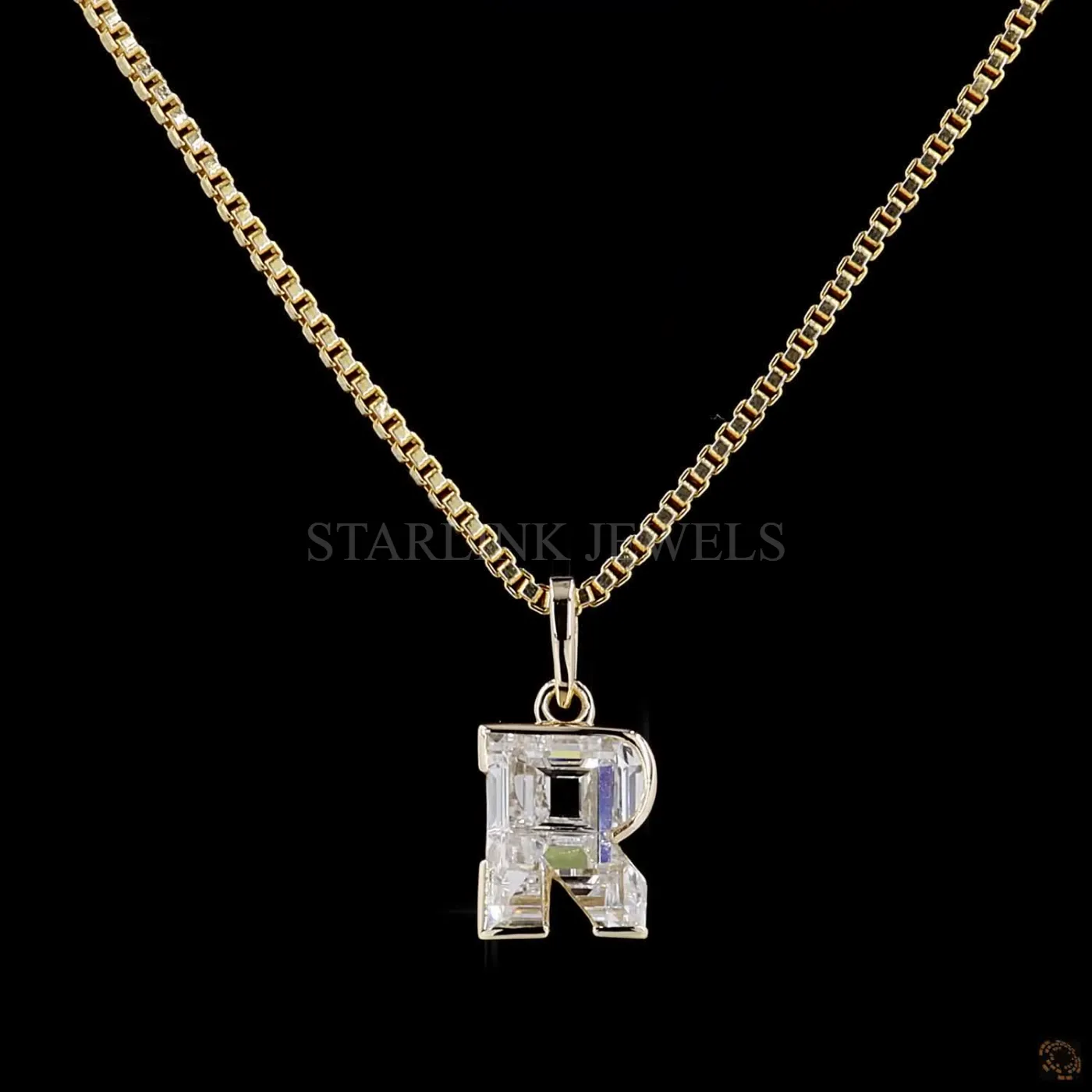 Initial “R” Diamond Pendant – view 3