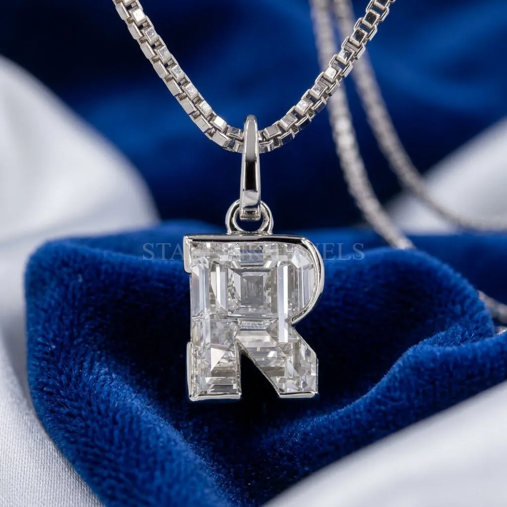 Initial “R” Diamond Pendant