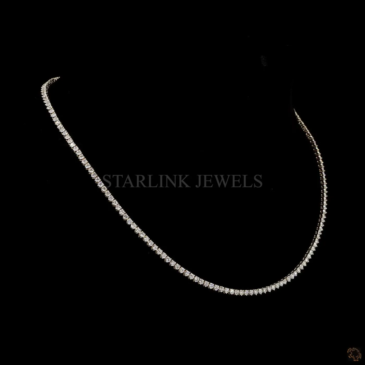 Classic Round Diamond Tennis Necklace – view 4